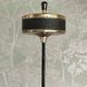 Vintage push-button ashtray from the 70s – Black and brass – With shelf