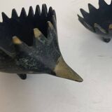 Vintage 1950 hedgehog ashtrays by Walter Bosse for Hertha Baller