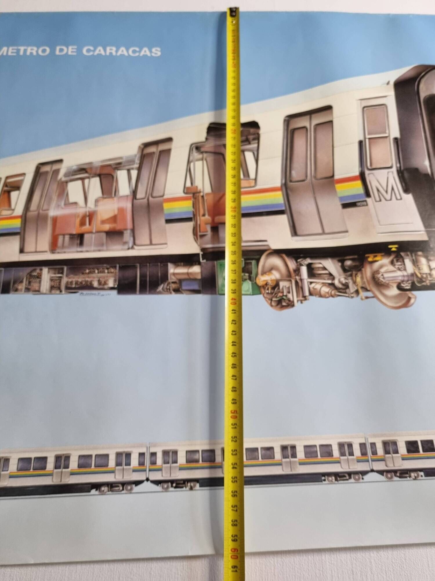 Industrial poster "Caracas Metro" Alsthom, 80s, 60 x 80 cm