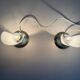 Paire de lampes de bureau du milieu du siècle à tête en plexiglas et base en métal, années 1960, Allemagne