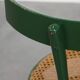 Vintage green bistro chair with woven reed seat