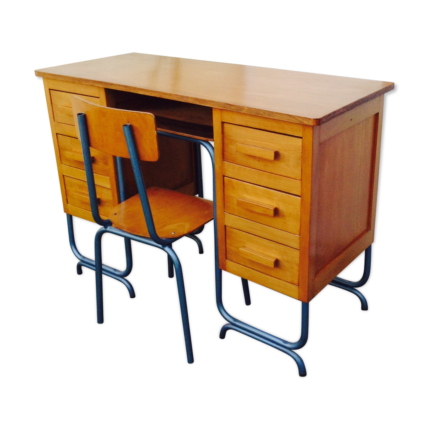 Bureau écolier vintage et sa chaise