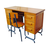 Vintage schoolboy desk and its chair