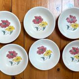 Set of 6 flowered soup plates