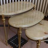 Marble and brass nesting tables