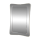 1950s double-thickness wall mirror with brass profile and supports.