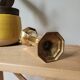 Hexagonal brass vase in trumpet shape