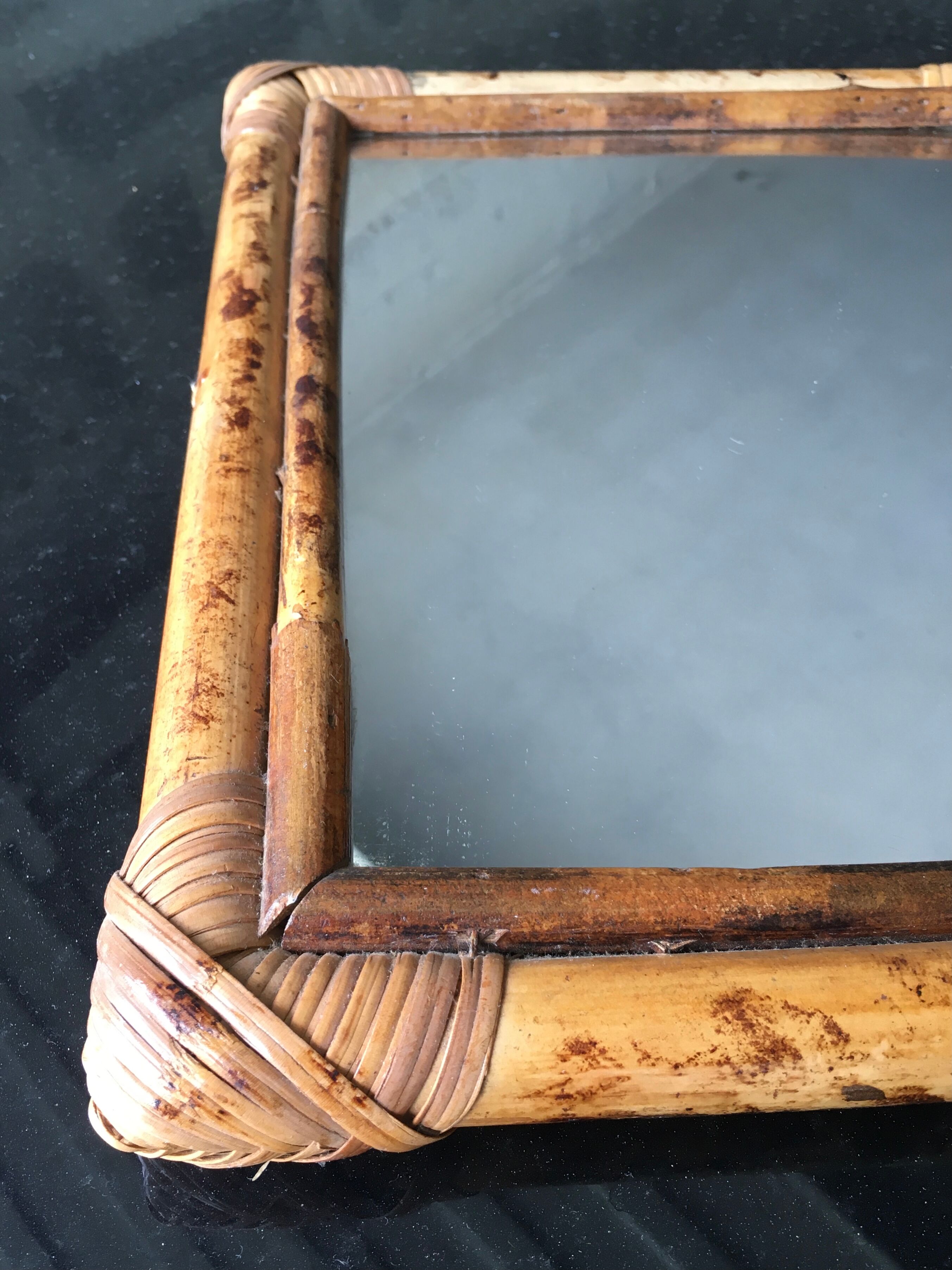 Tiger bamboo mirror 28x34cm