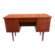 Vintage wooden desk teak veneer sixties conical legs 1 drawer