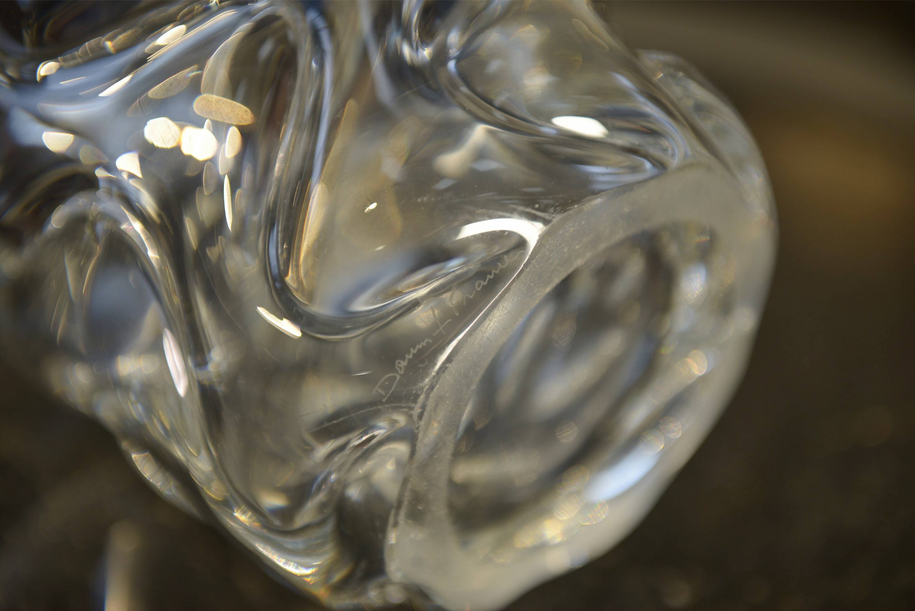 Crystal vase signed Daum Nancy France 1970s