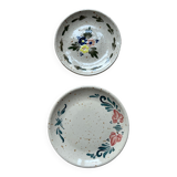 Duo hand-painted beige plates