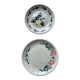 Duo assiettes en gré beige peintes à la main