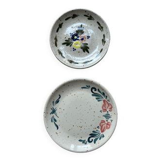 Duo hand-painted beige plates