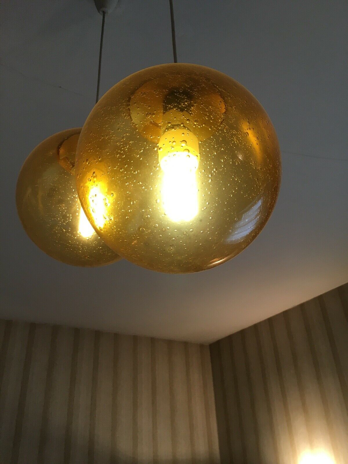 Suspension light ball vintage from Biot glassware