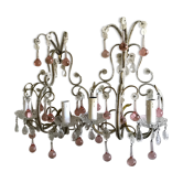 Paires d’appliques en cristal Murano circa 1940