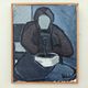 Mid 20th Century "Lady With Bowl" Swedish Figurative Portrait Oil Painting, Framed