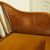 Rattan bench sofa and vintage canning