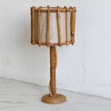 Vintage Bamboo Table Lamp, Organic Bamboo Lamp