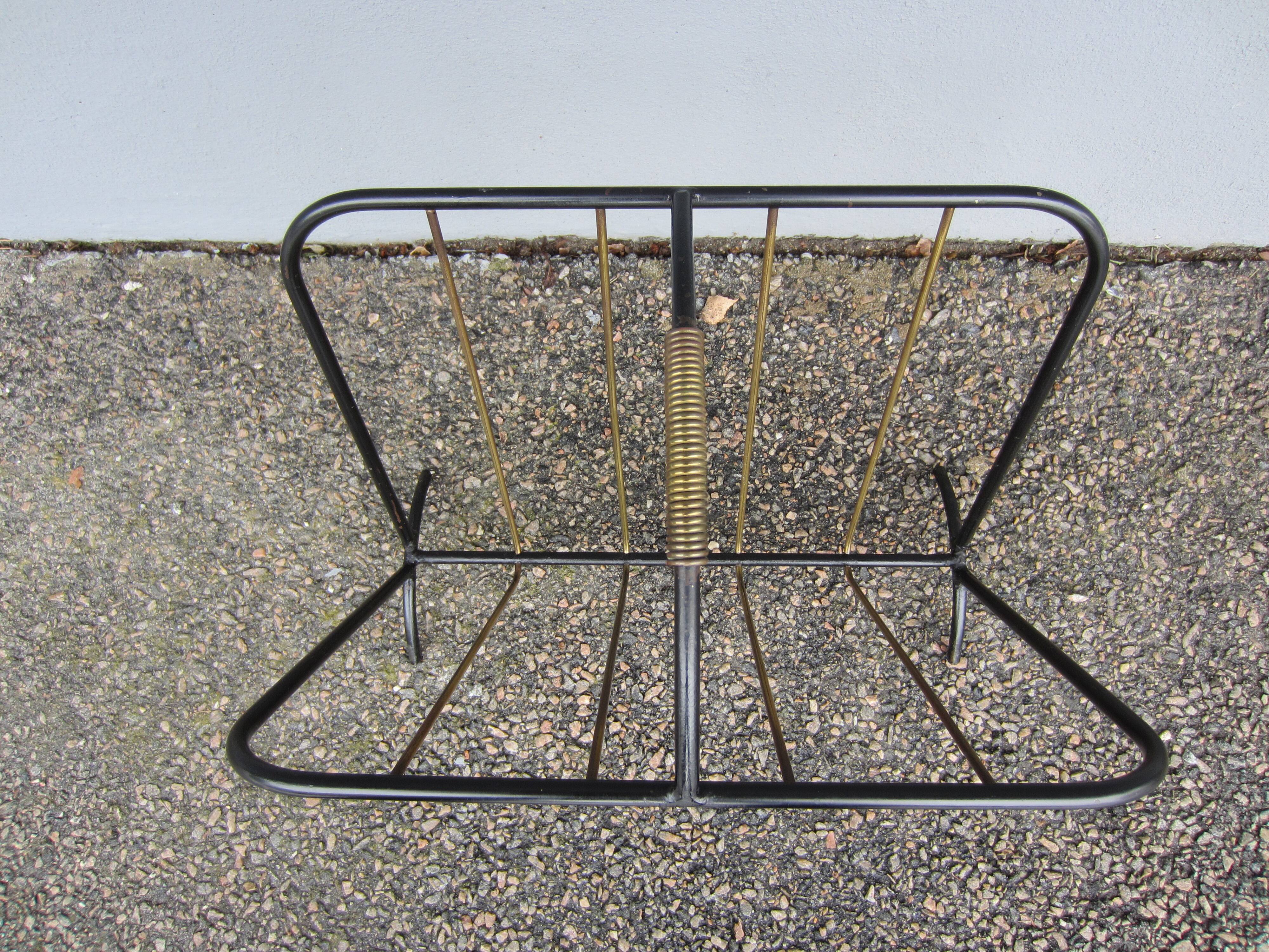 Steel and brass magazine rack