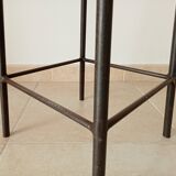 Brutalist high stool from the 1960s in solid steel.