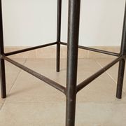 Brutalist high stool from the 1960s in solid steel.