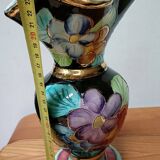 Vallauris vase flowers on black background