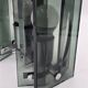 Green-grey glass and chrome metal suspension, in the style of Fontana Arte.