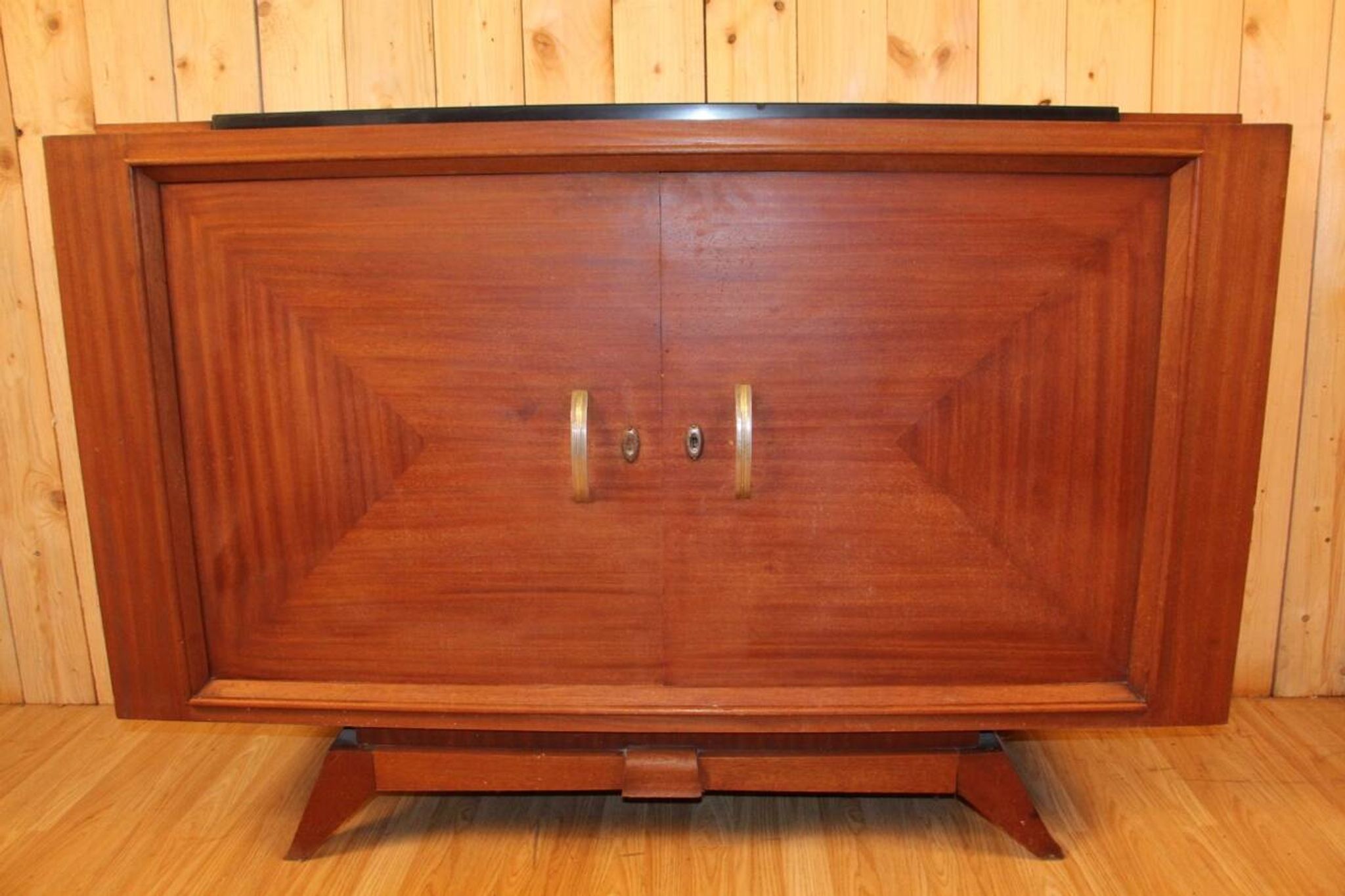 Art deco sideboard in mahogany black marble top
