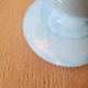 Pair of vintage azure blue alabaster bedside lamps