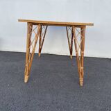 Rattan table vintage compass feet