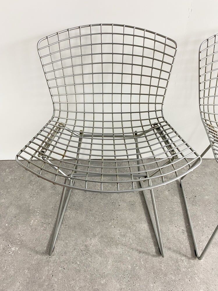 Set of 4 chrome side chairs by Harry Bertoia for Knoll