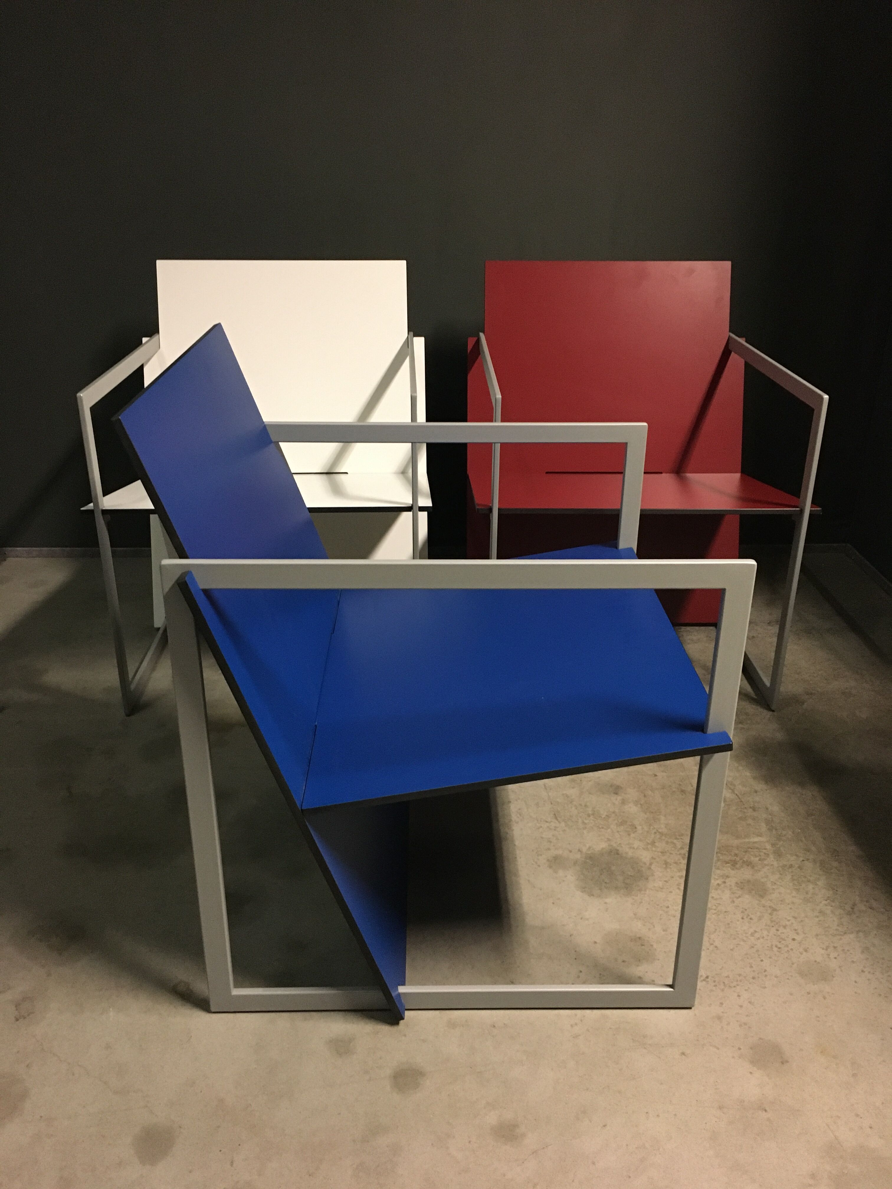 Ensemble de 3 chaises longues modernistes Spectro par Hank Kwint pour Lourens Fisher, années 1990