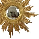 Large Deknudt Sunburst Gold Leaf Sun Mirror Sixties