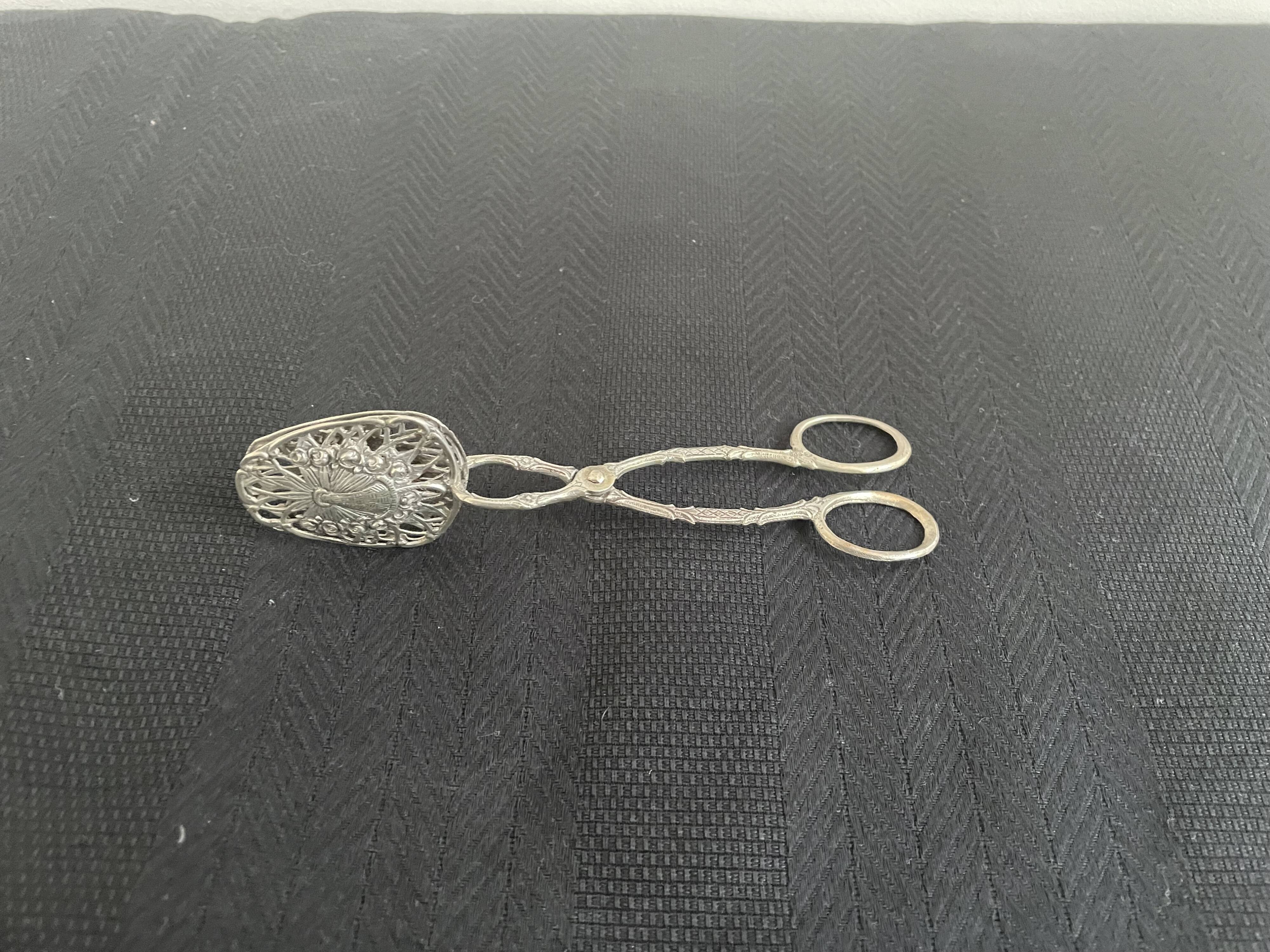 antique scissors asparagus ince - silver metal - decoration of a tower - France