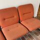 Strafor 3-seater bench, orange wool and sled base, 1970s.