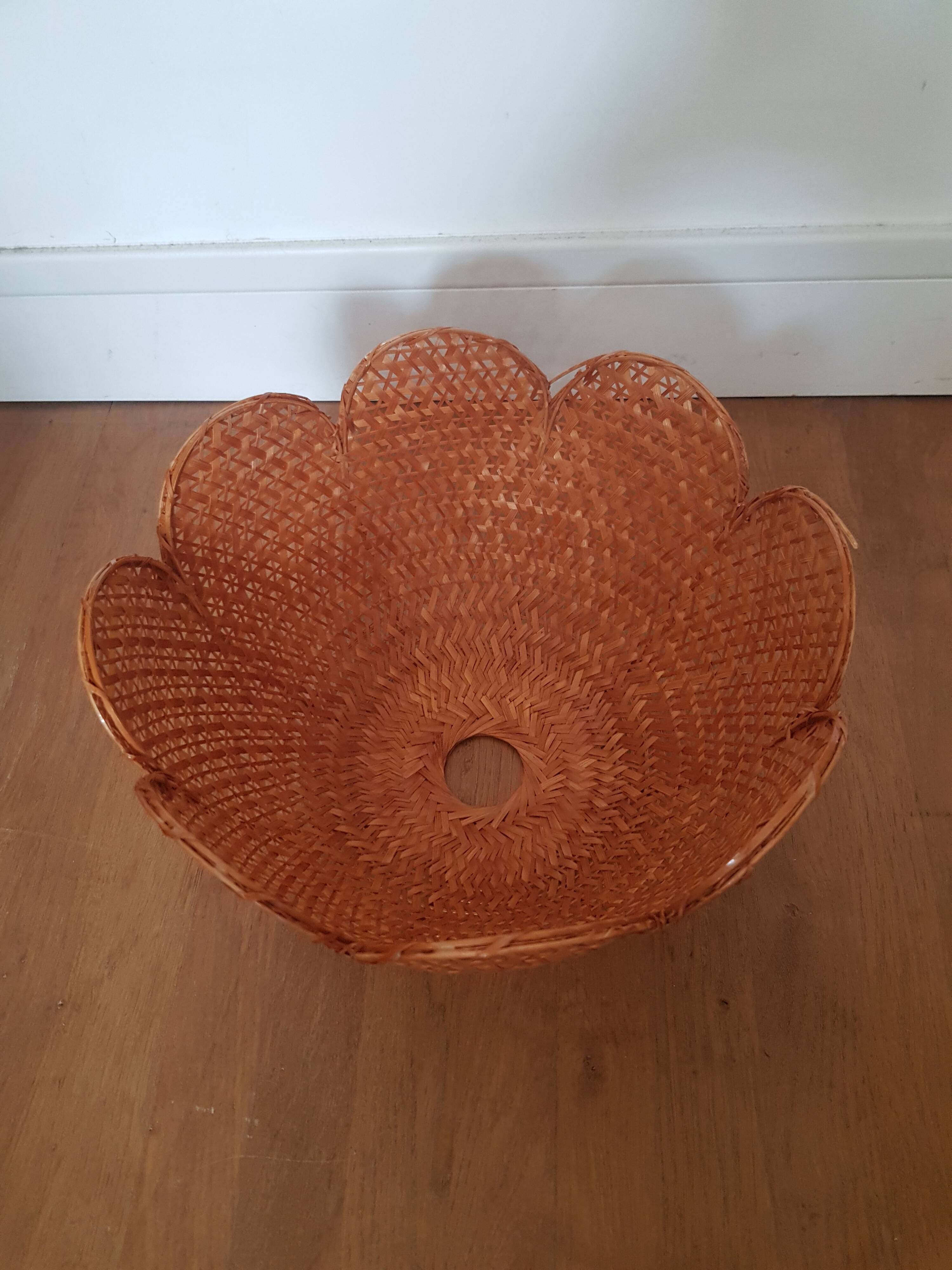 Abat-jour de suspension en rotin