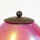 Lampe art deco en fer forgé et tulipe en verre moucheté