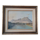Oil painting on canvas board, 1950s, signed NAVA, lake, river.