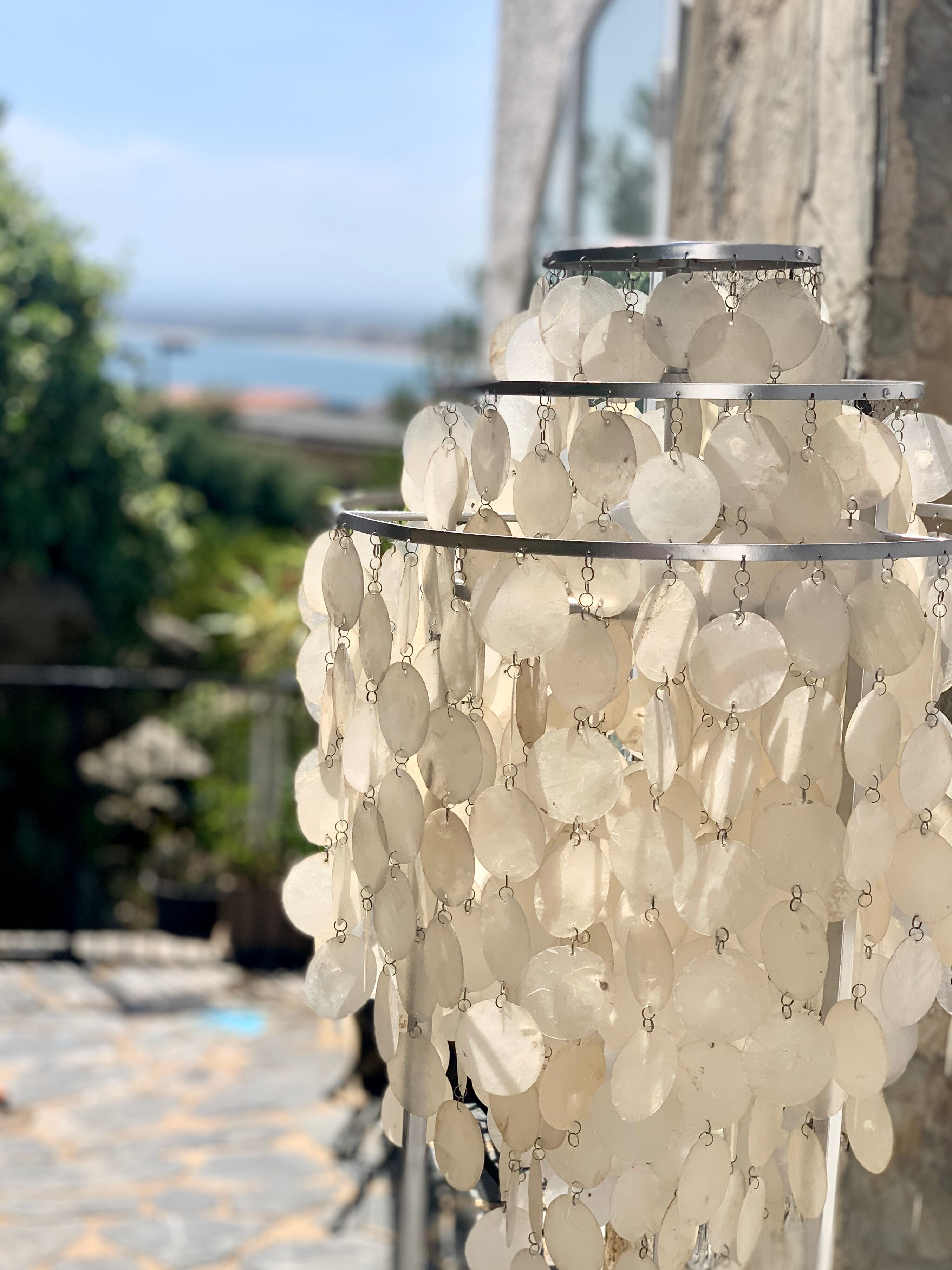 Lampadaire des années 60 en pampilles de nacre
