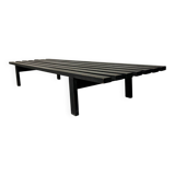 XL Vintage MCM Martin Visser black slat bench coffee table, 1960s