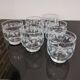 Set of 6 water glasses decorated with grapes and vine branches France