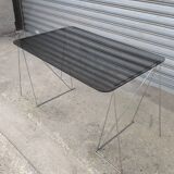 Bureau en verre fumé et chrome 1970
