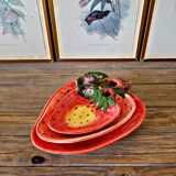 Strawberry slip bowls and dishes on feet