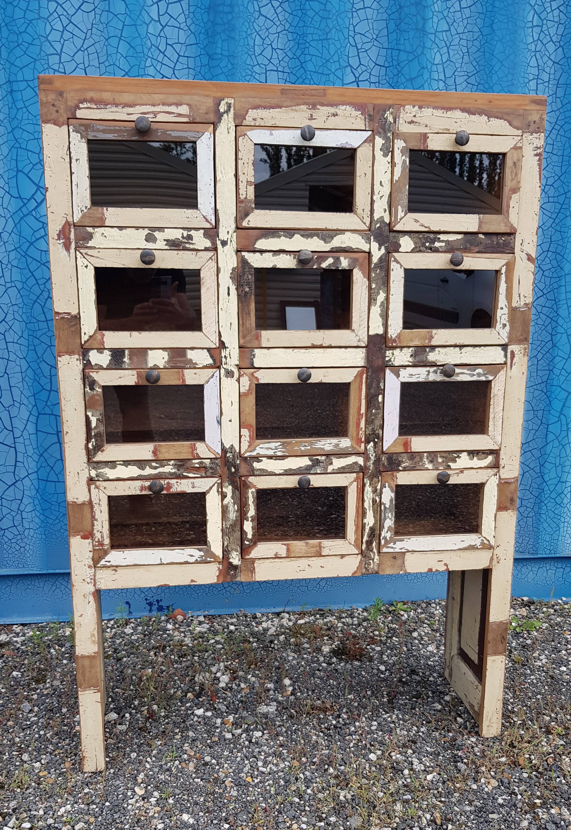 Merchant furniture - chest of drawers with 12 teak drawers