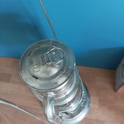 Lampe tempête métal patiné rétro galvanisée pétrole