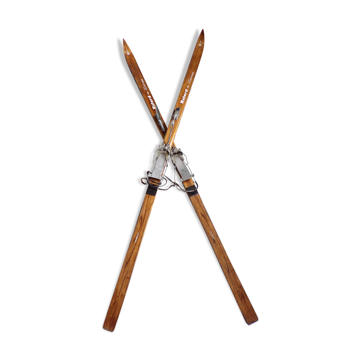 Pair of old wooden skis 197 cm