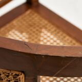 Beech and rattan armchair