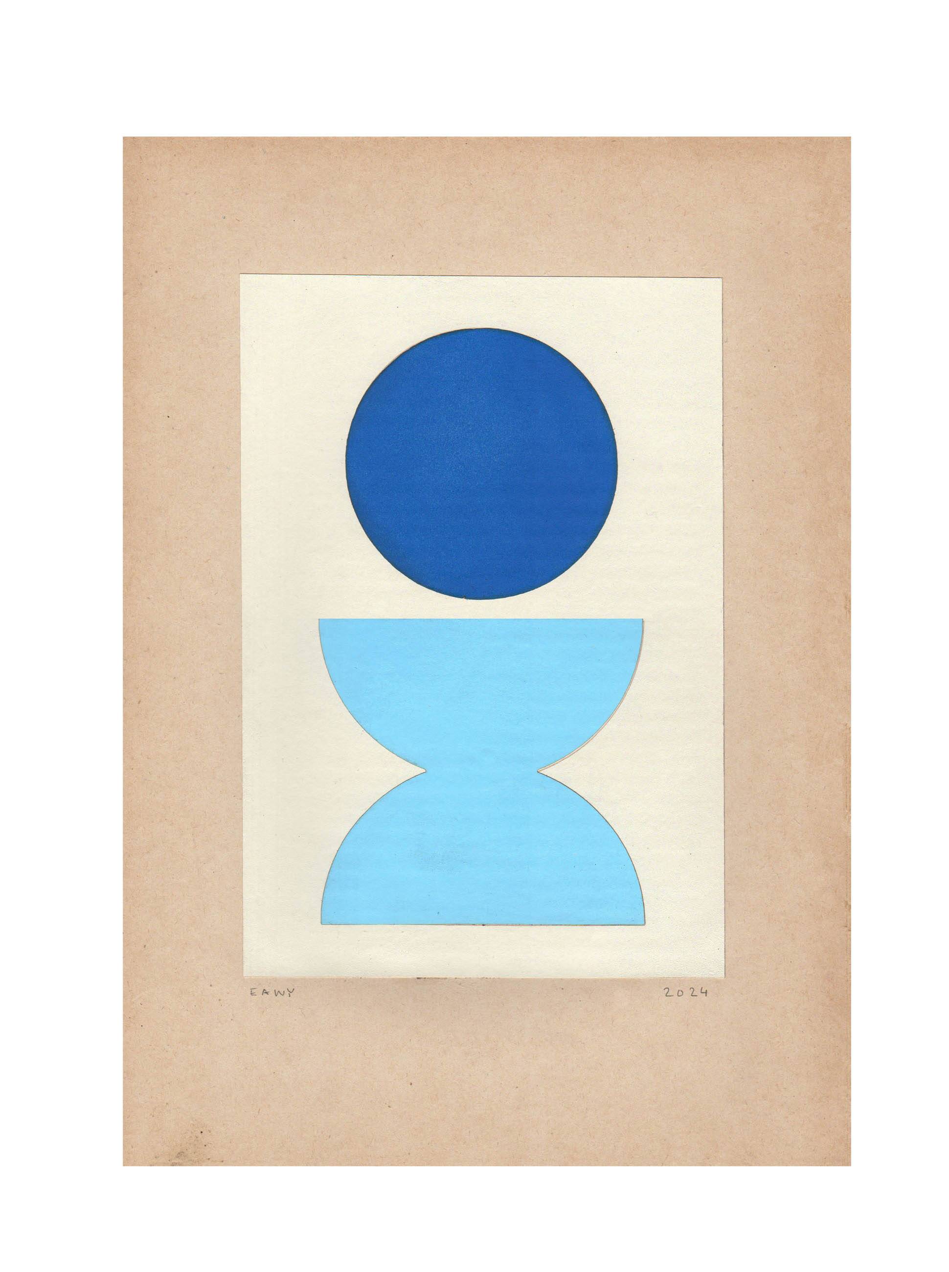 Collection of 9 abstract collages on paper - signed eawy