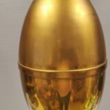 Old brass hanging lamp, which we believe is made from the drum of one of the very old coffee grinder