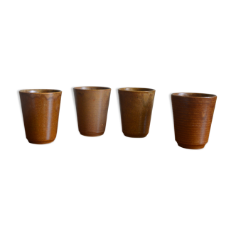 Set of 4 Digoin stoneware glasses